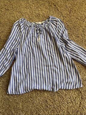 Vineyard Vines Blue and White Striped Tie-Front Top